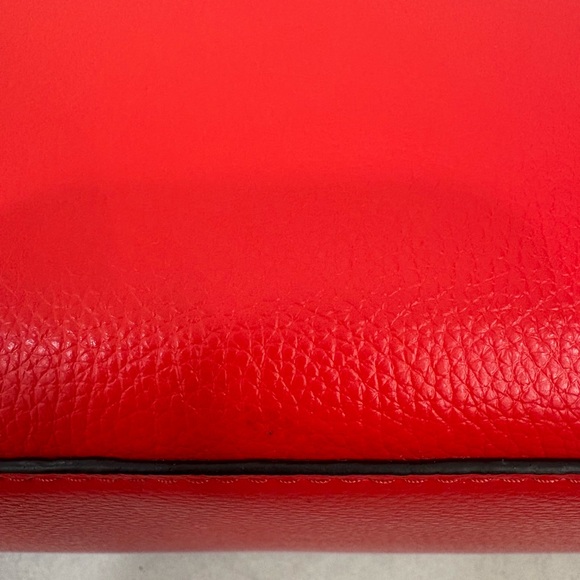 Kate Spade Red Pebbled Leather Eva Medium Zip Top Convertible Satchel - Picture 15 of 16